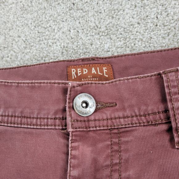 Red Ale by Alesbury Straight Leg Jeans Mens 32/30 Brown Slim Leg Relaxed Denim - Picture 2 of 15